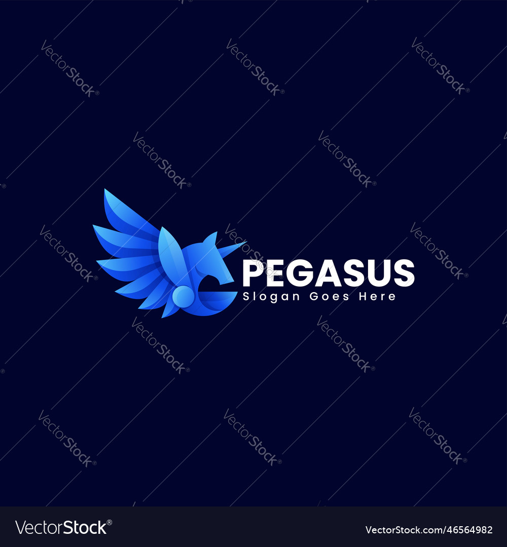 Logo pegasus gradient colorful style Royalty Free Vector