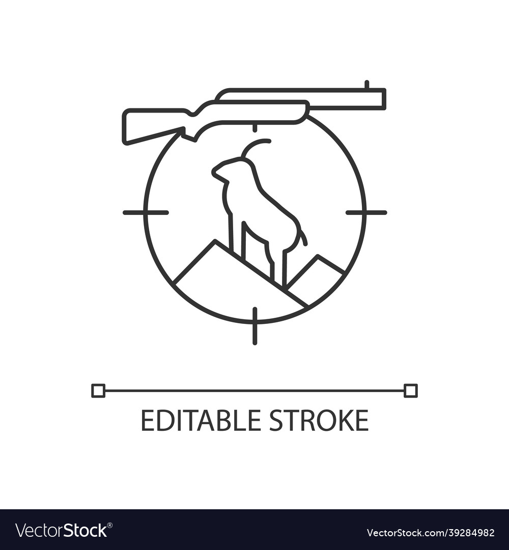 Mountain hunting linear icon