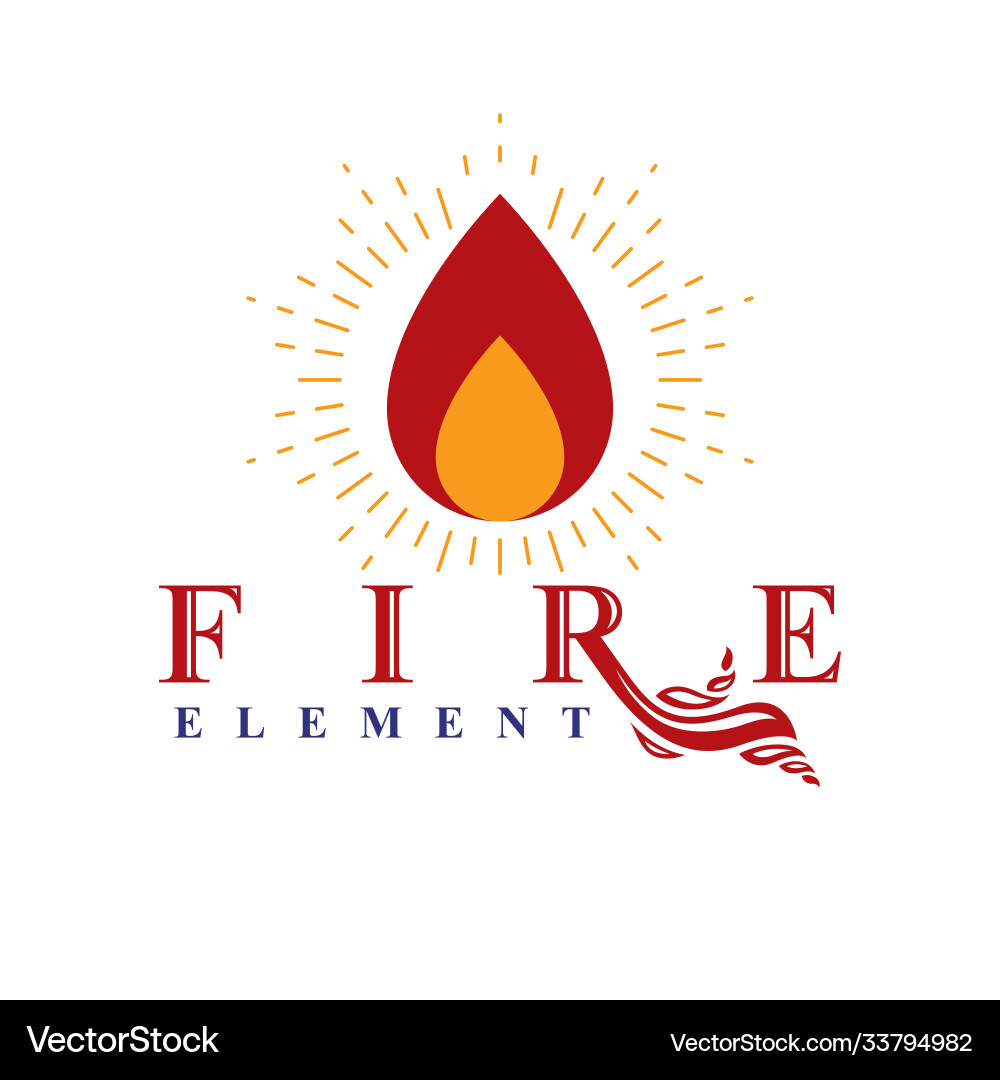 Power burning flame fire element abstract Vector Image