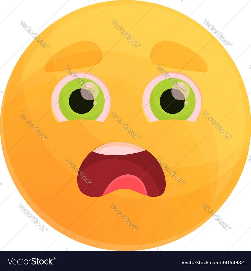 Fear emoticon face icon isolated, scared - Stock Illustration [40419455]  - PIXTA