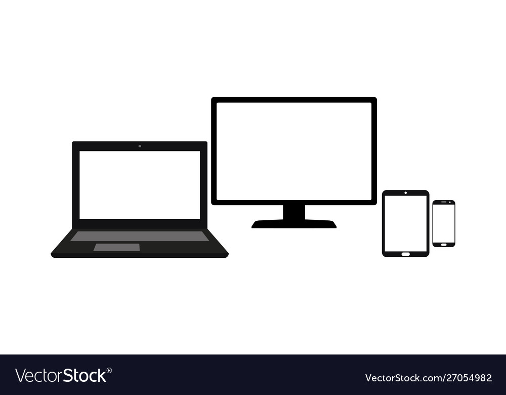 Set laptop computer monitor tablet and mobile