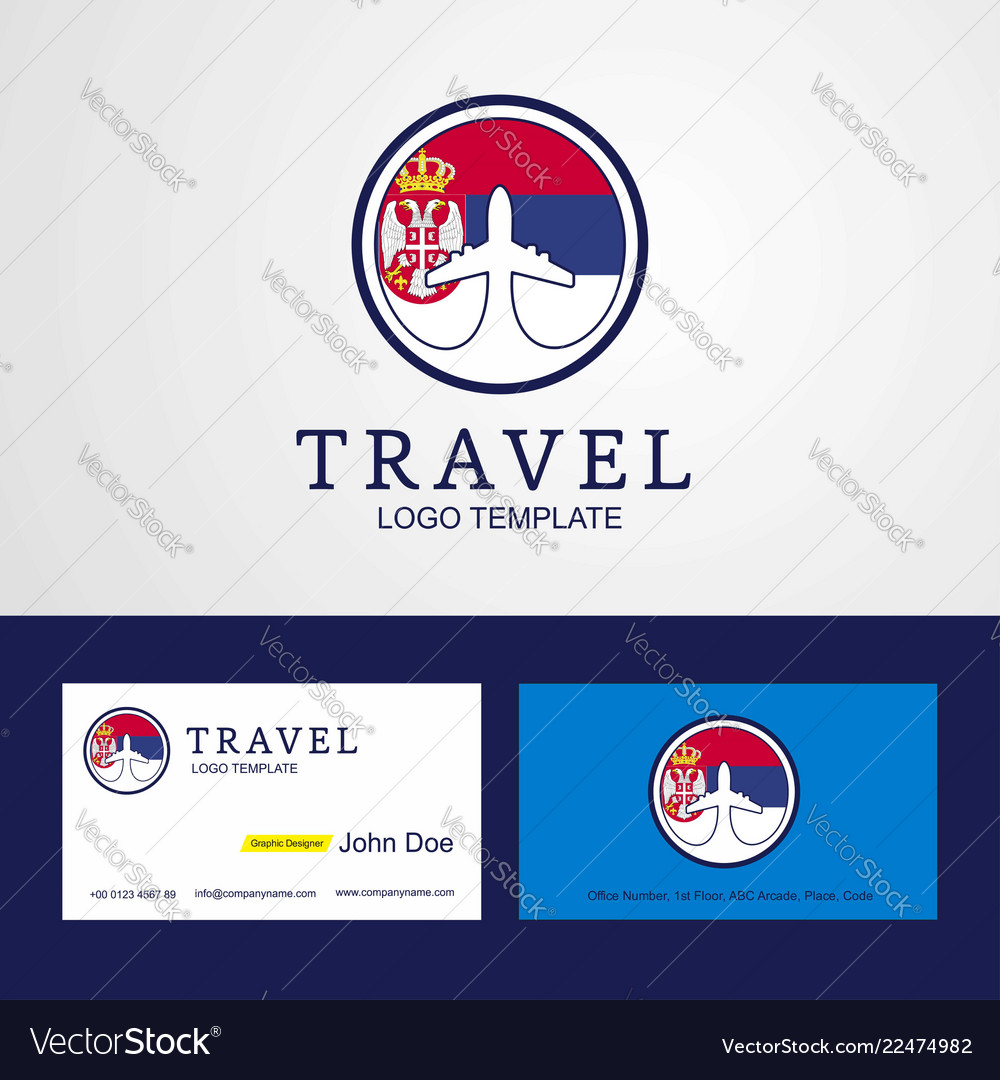 Travel serbia creative circle flag logo