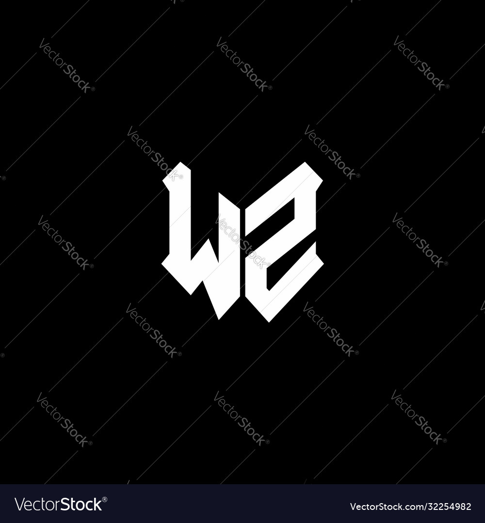 Wz logo monogram with shield shape design template
