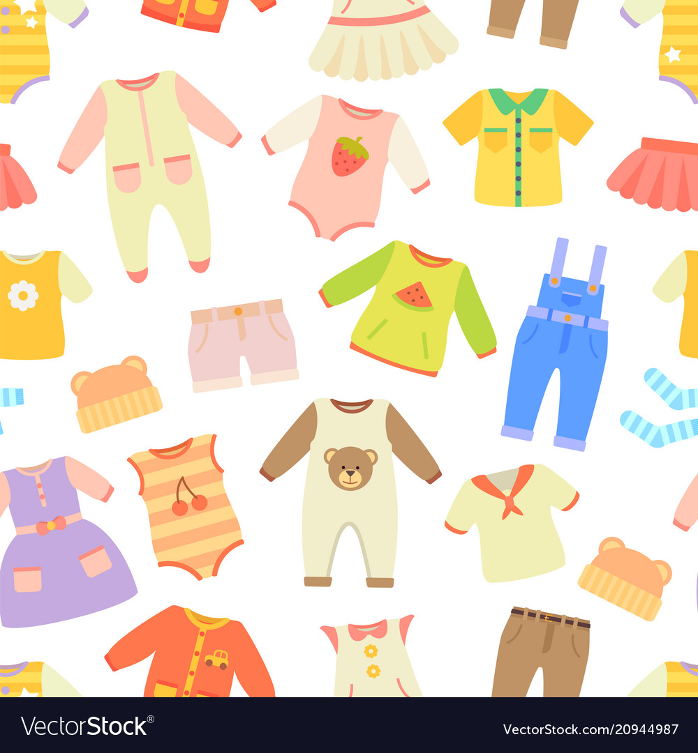 Baby clothes seamless pattern Royalty Free Vector Image