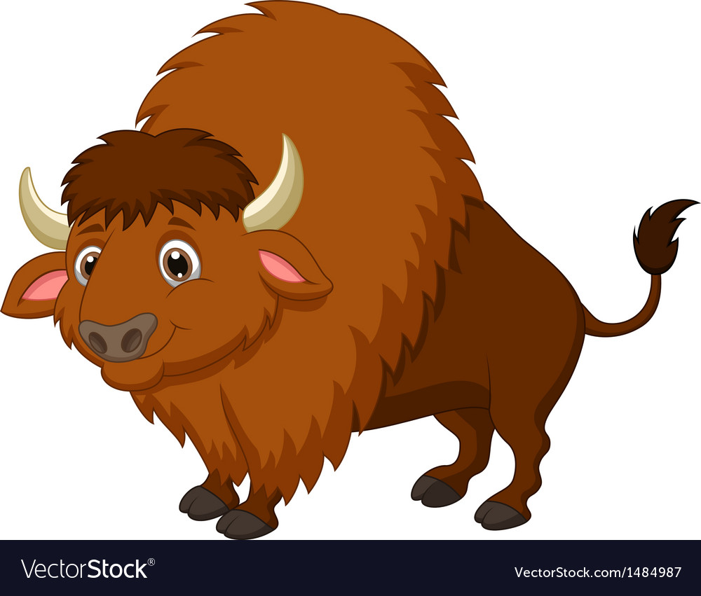 Bison cartoon Royalty Free Vector Image - VectorStock