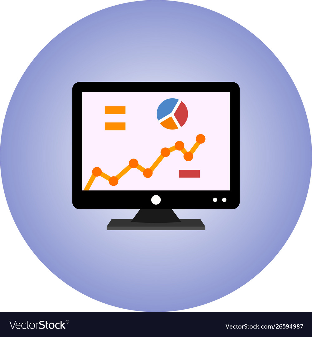 Chart flat icon with gradient background