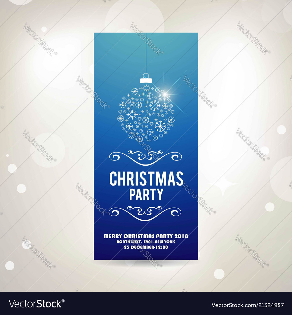 Christmas card with snow flakes balls vector image Christmas card with snow flakes balls