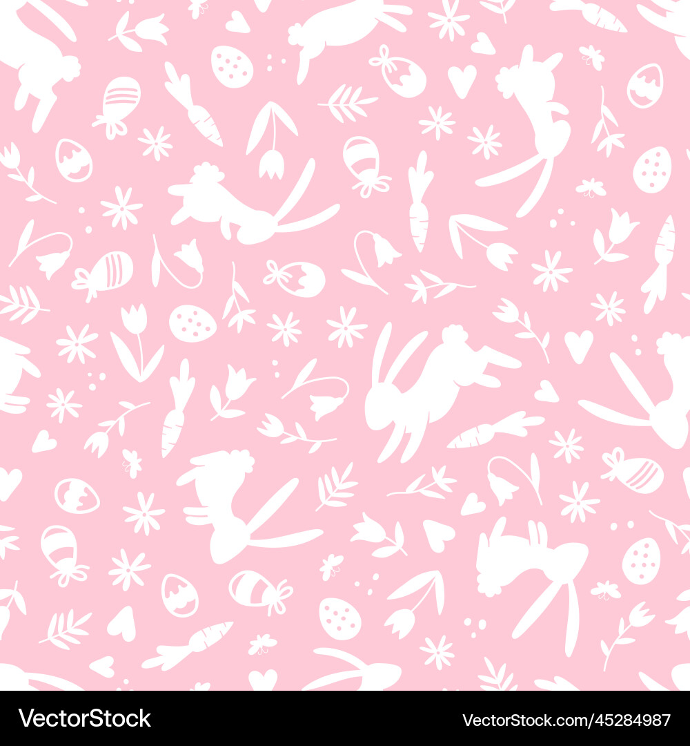 Cute hand drawn easter seamless pattern Royalty Free Vector