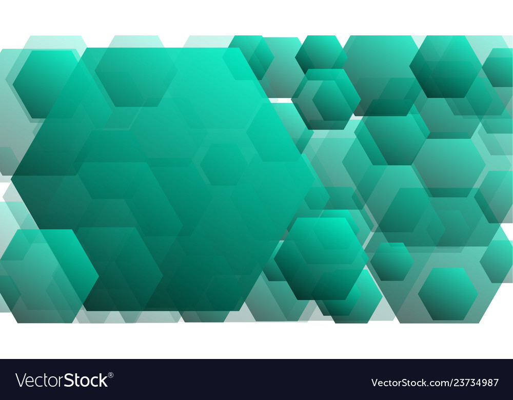 Green hexagonal artistic backdrop conception