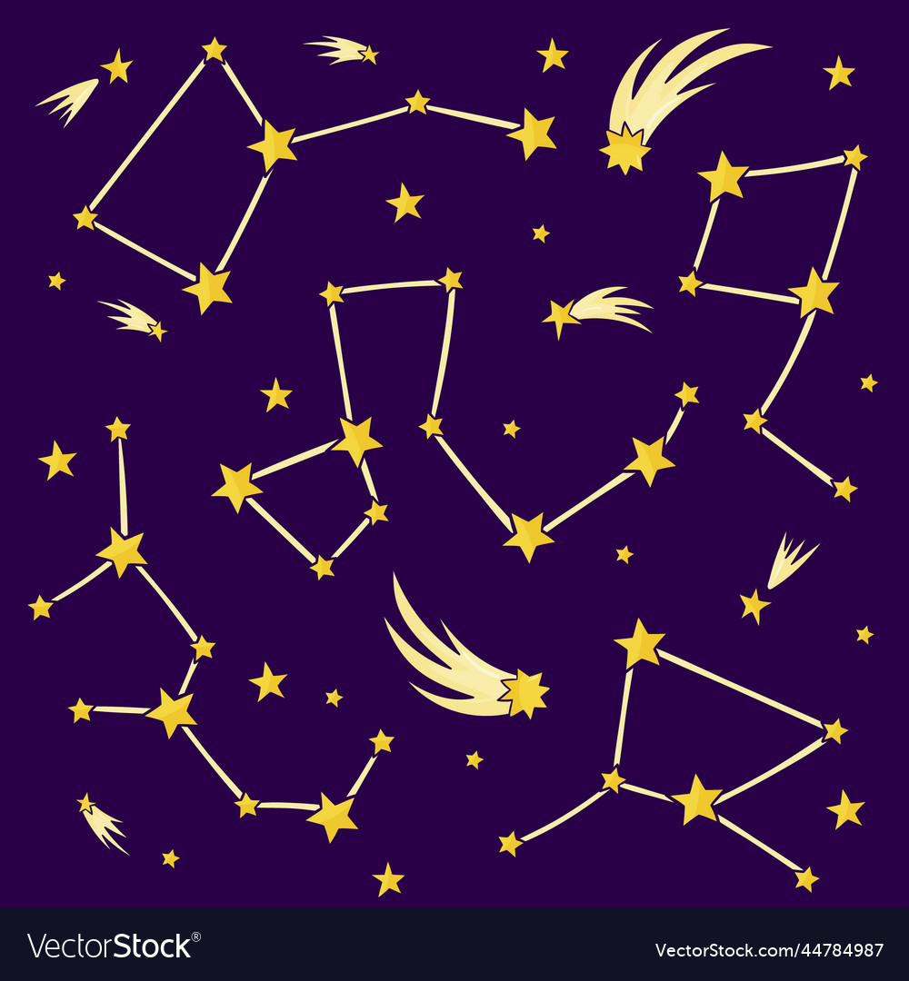 Hand drawn star map Royalty Free Vector Image - VectorStock