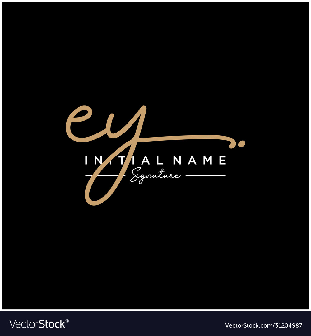 Letter ey signature logo template Royalty Free Vector Image