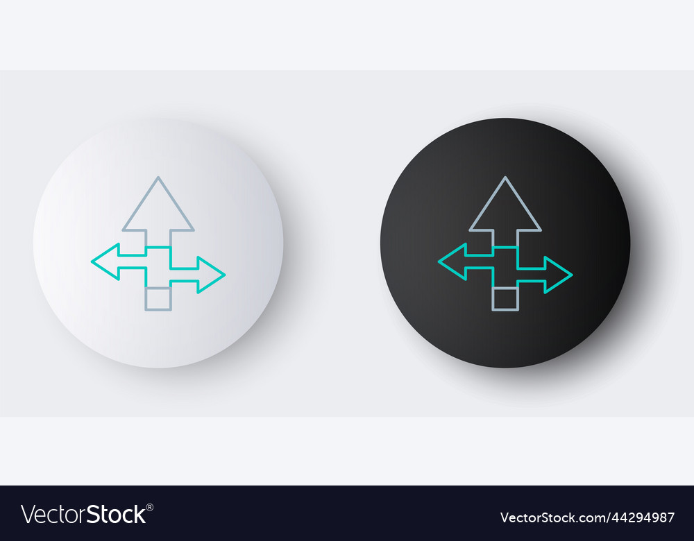Line arrow icon isolated on grey background vector image Line arrow icon isolated on grey background