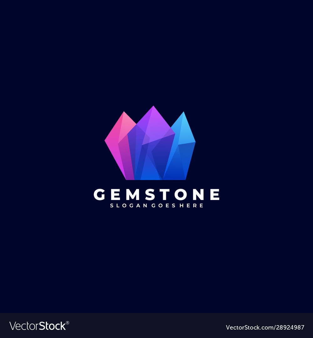 Logo gemstone gradient colorful Royalty Free Vector Image