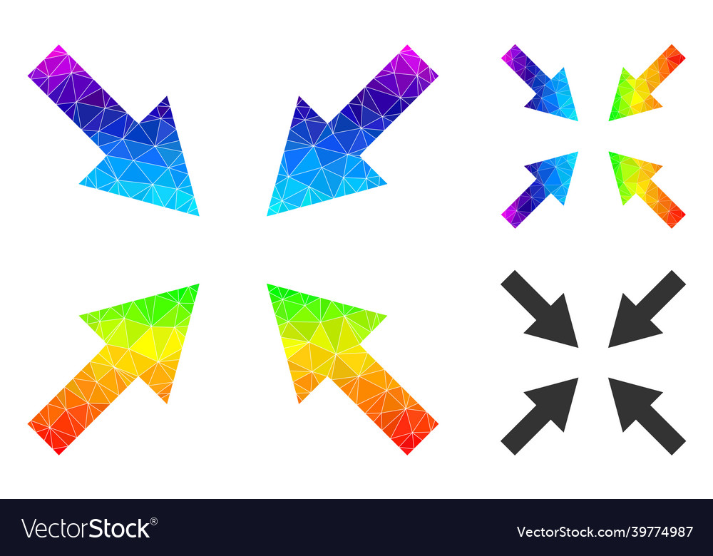 Lowpoly compress arrows icon with spectral