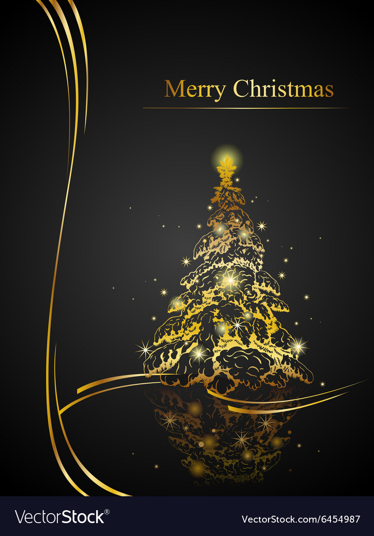 Modern golden Christmas tree Royalty Free Vector Image