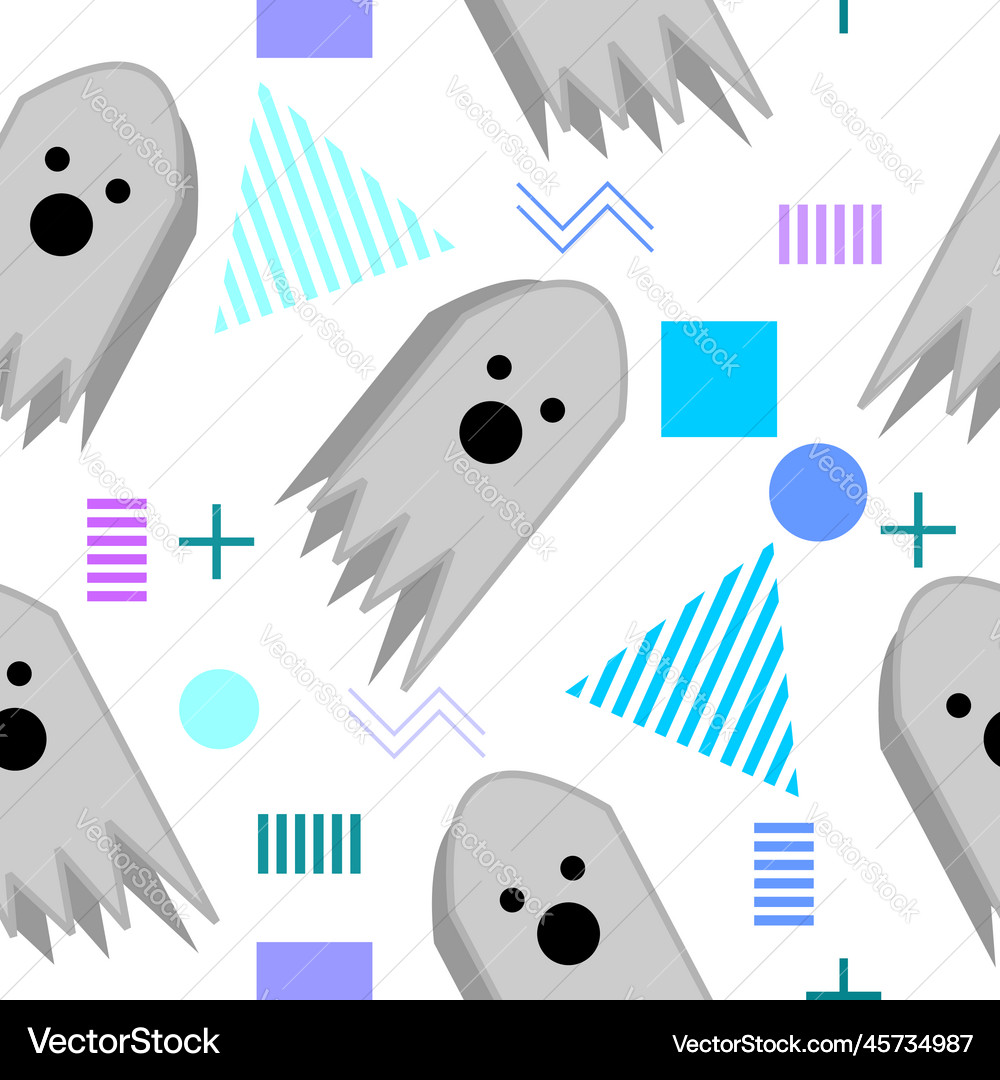 Seamless halloween creative pattern with funny Vector Image