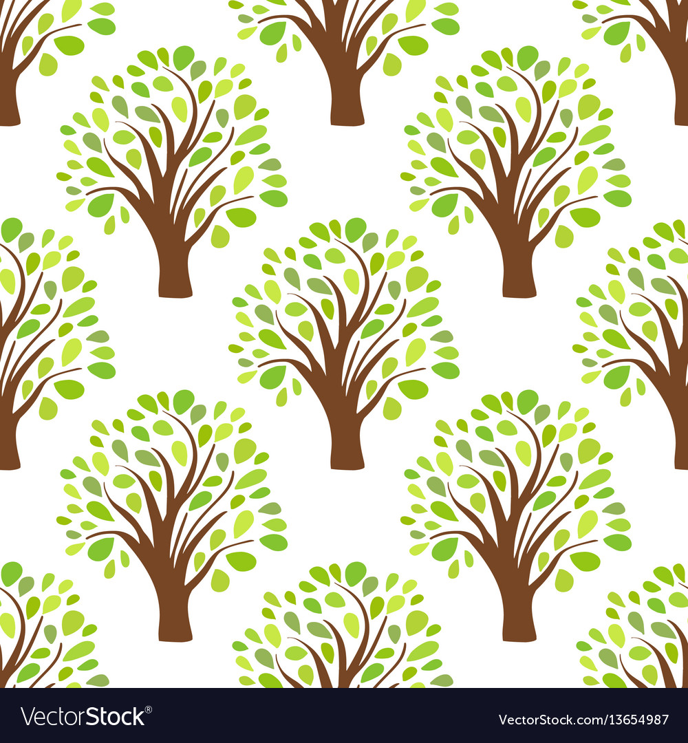 Seamless pattern texture background with trees Vector Image