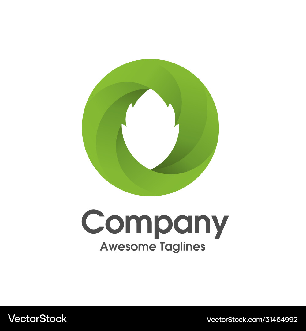 Abstract circle green leaf Royalty Free Vector Image