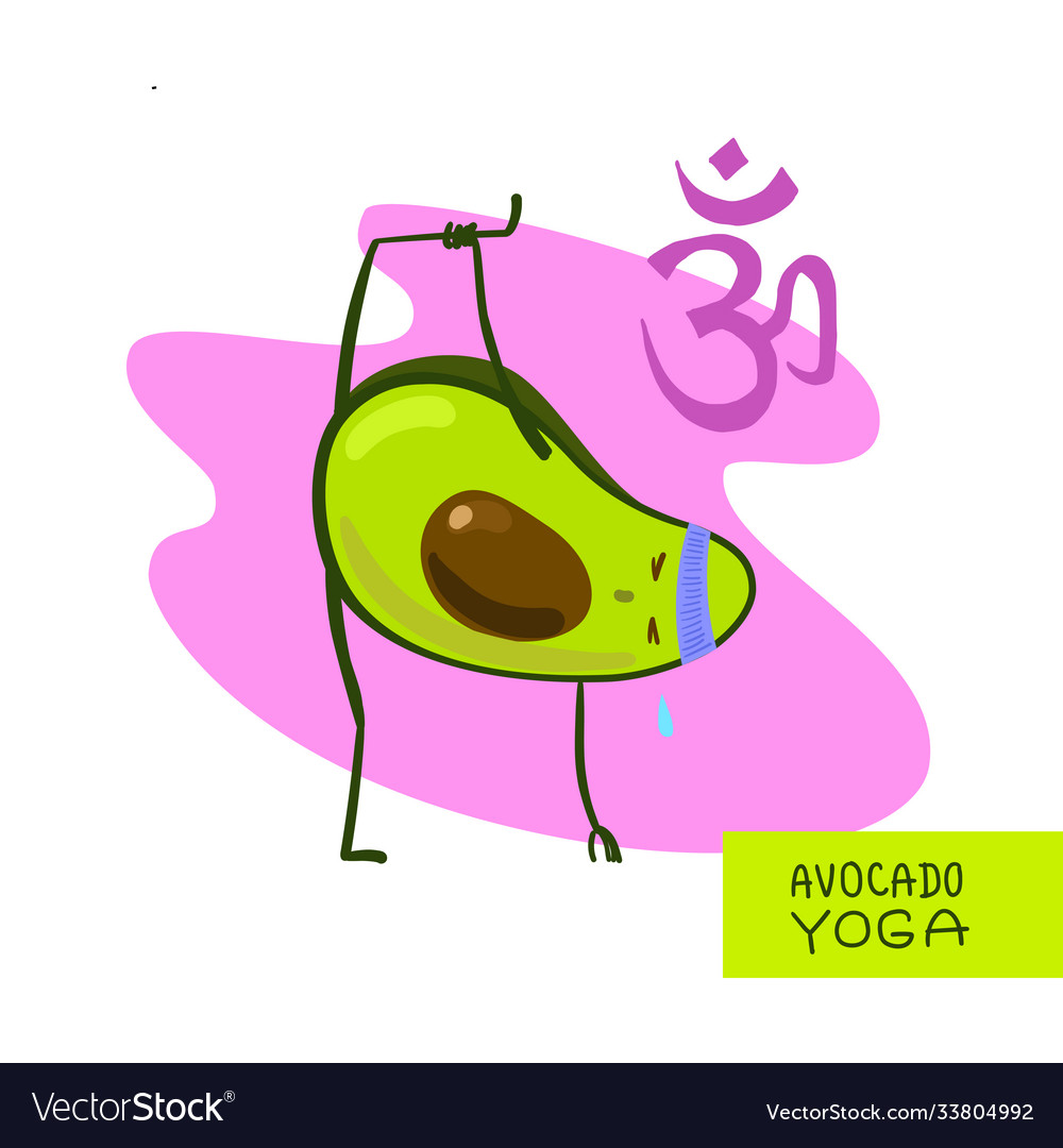 Avocado yoga cartoon style cute do