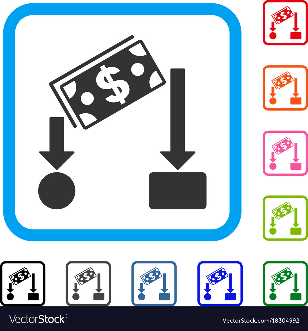 Cash flow framed icon Royalty Free Vector Image