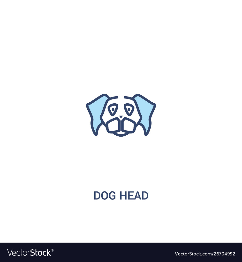 Dog head concept 2 colored icon simple line