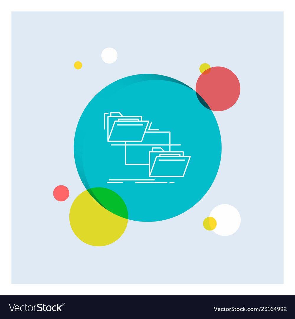 Folder file management move copy white line icon vector image Folder file management move copy white line icon