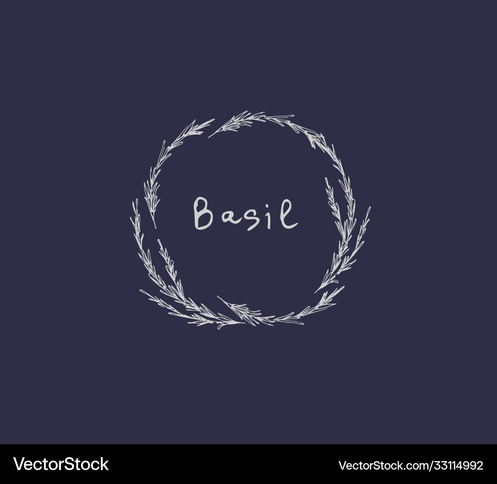 Hand drawn set culinary herb basil and mint Vector Image