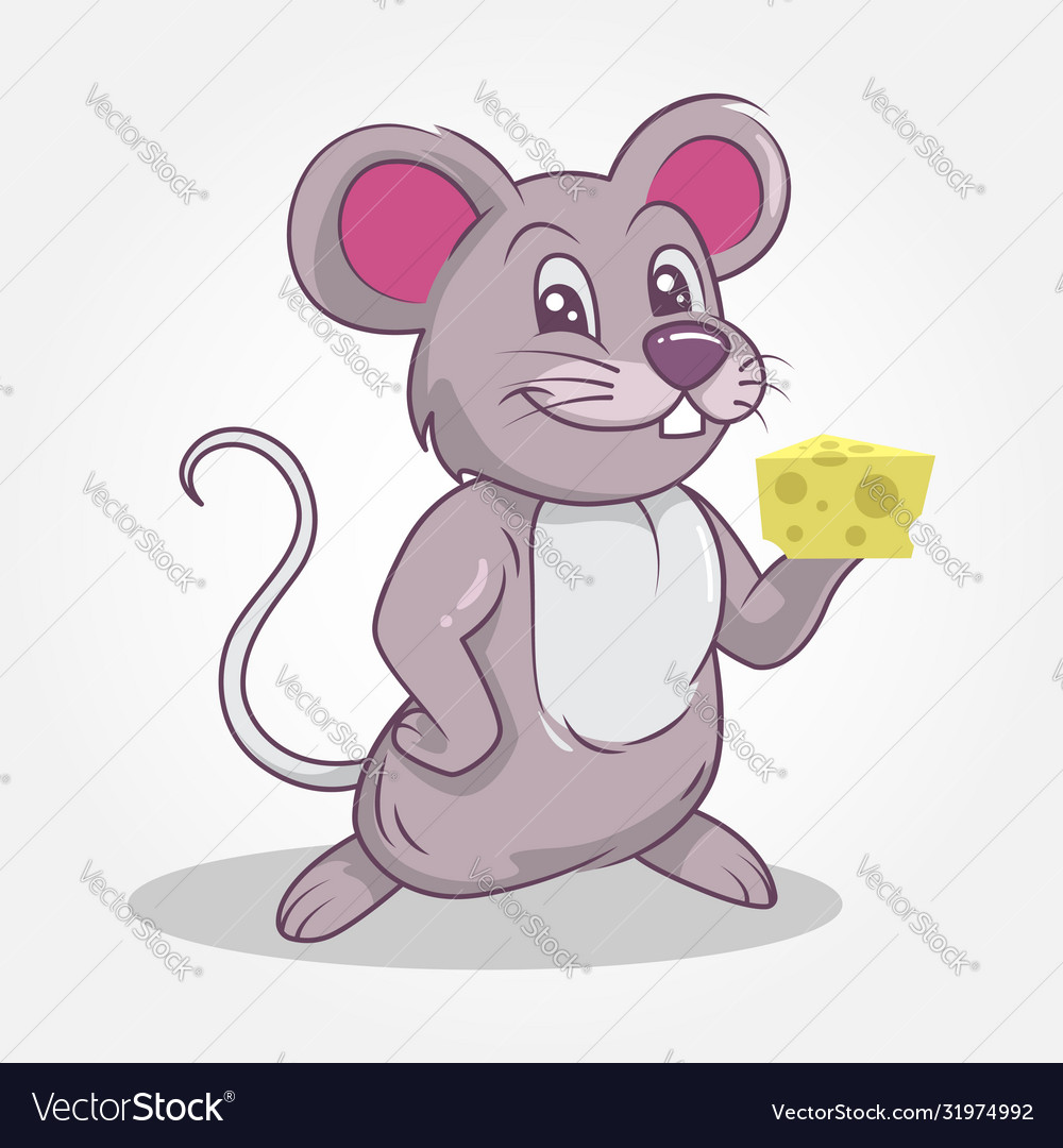 Mouse cute hand drawn style vector image Mouse cute hand drawn style