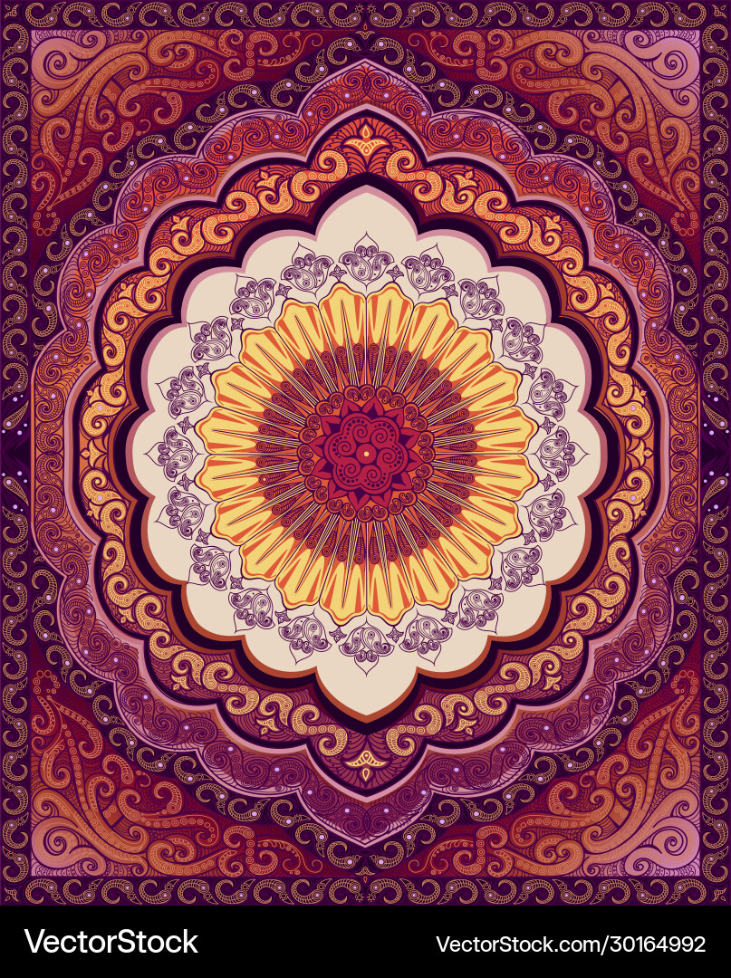 Oriental carpet Royalty Free Vector Image - VectorStock