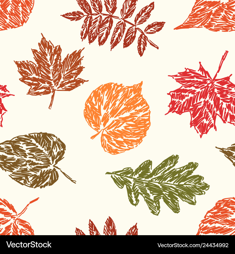 Pattern autumn leaves Royalty Free Vector Image