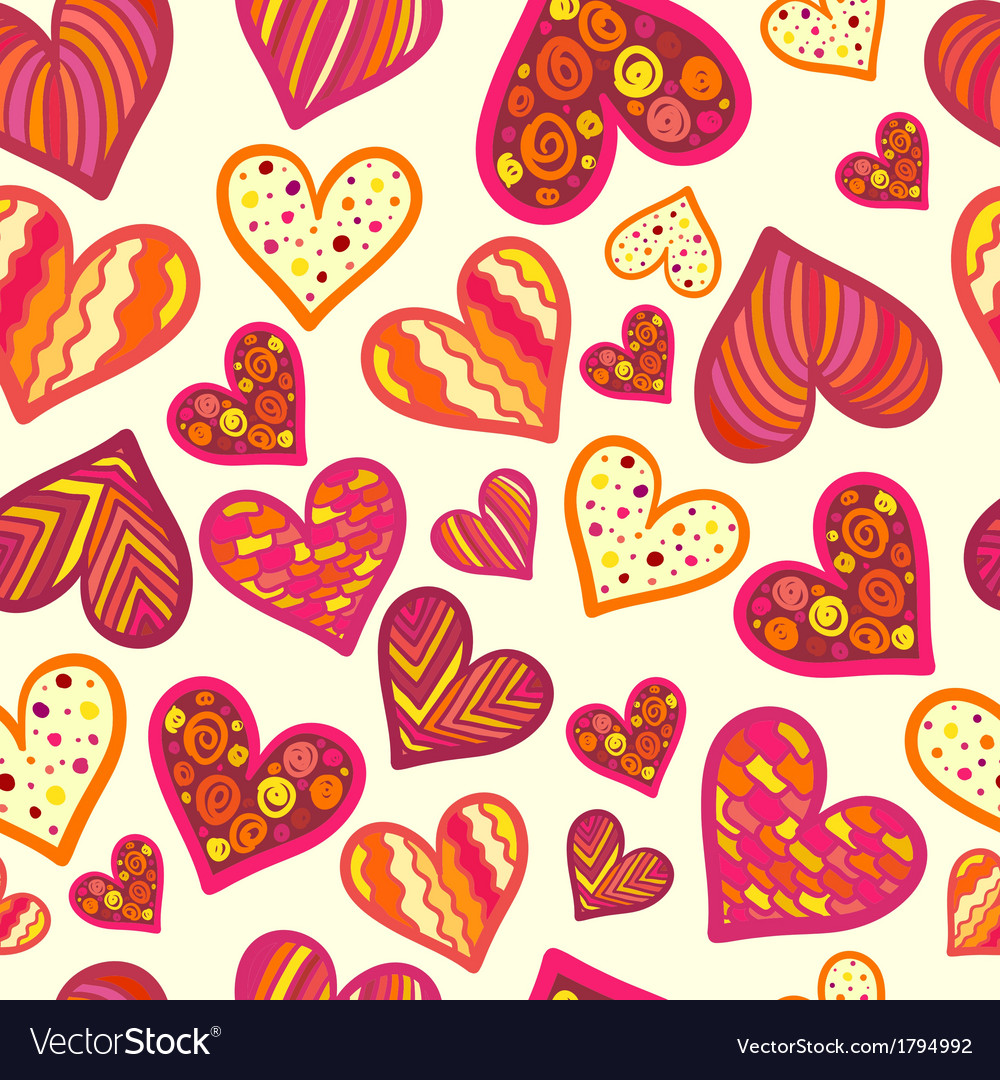 Seamless pattern with hearts