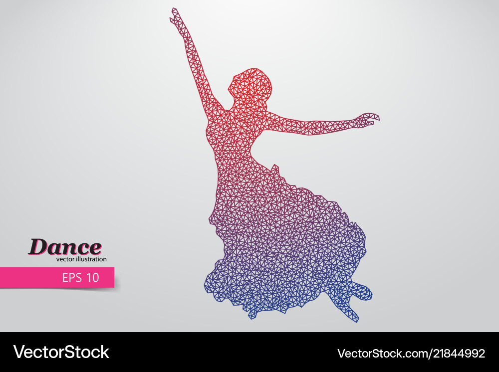 Silhouette of a dancing girl from triangle dancer Vector Image