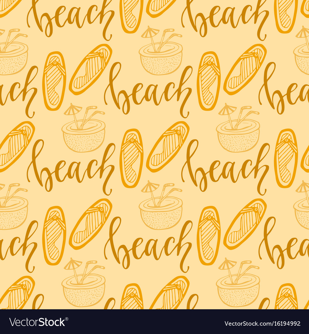 Summer seamless pattern with flip flops