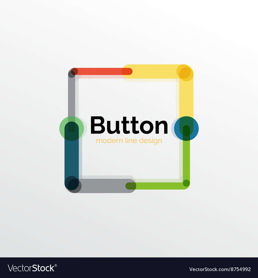 Thin line design geometric button flat