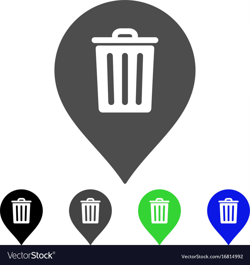 Trash can marker flat icon