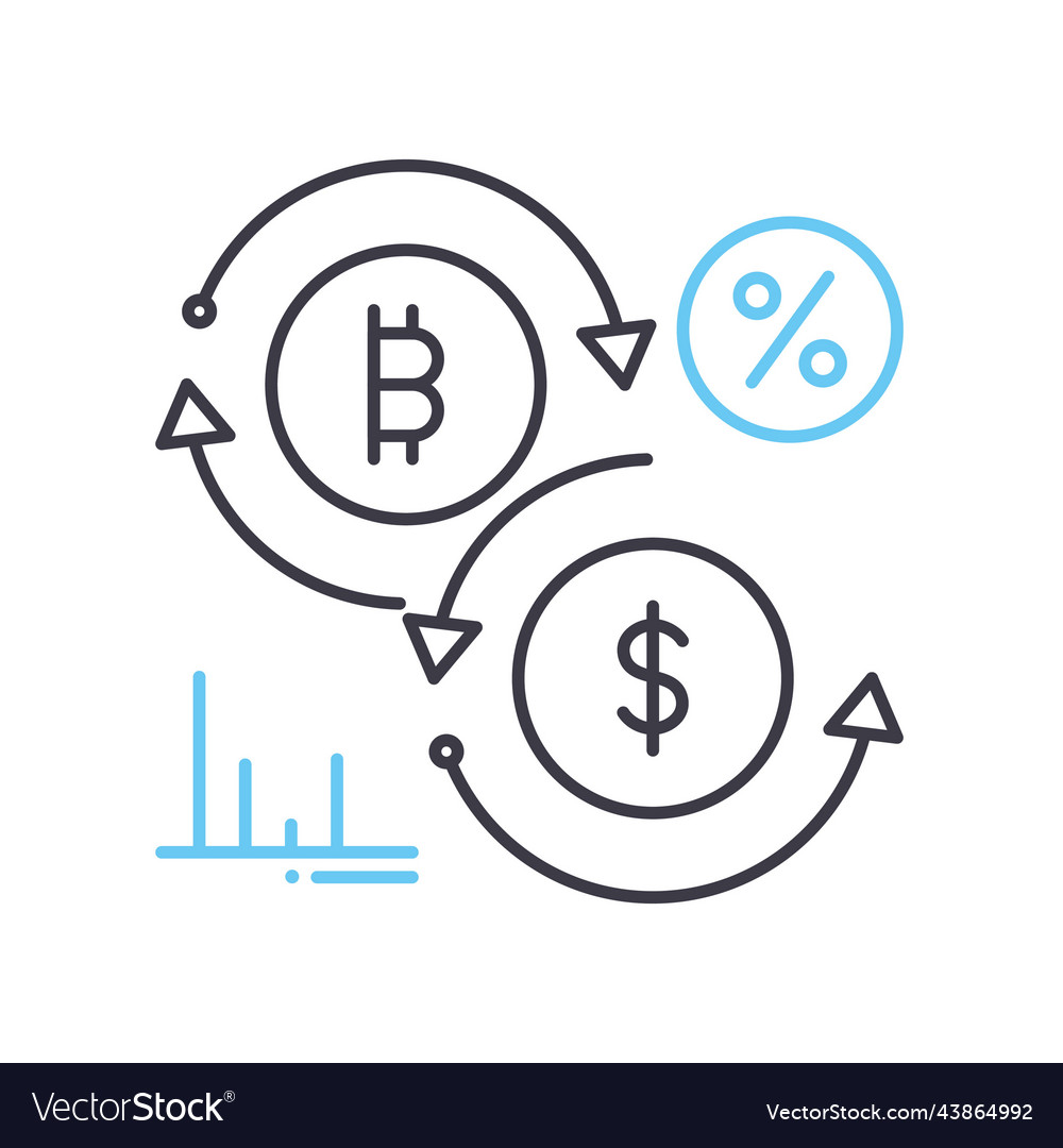 Usd rate line icon outline symbol