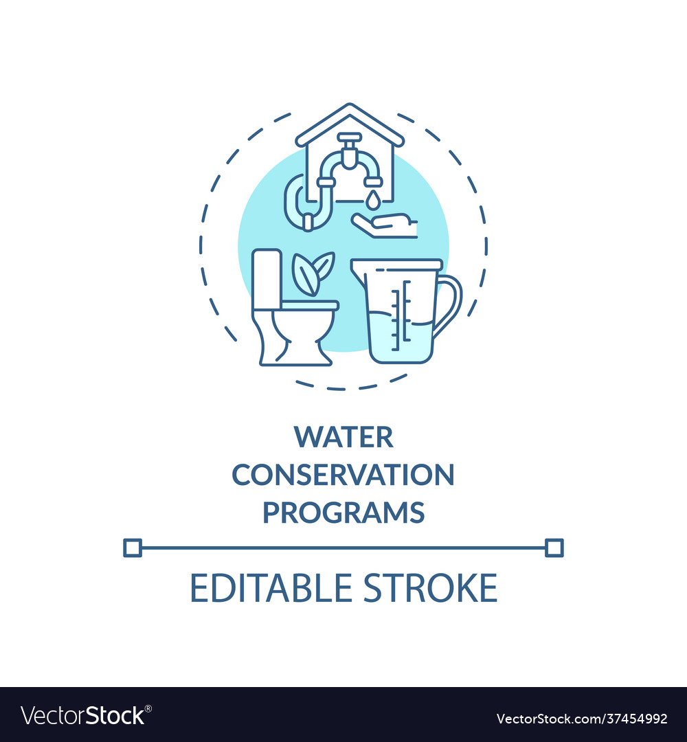 Water conservation programs concept icon