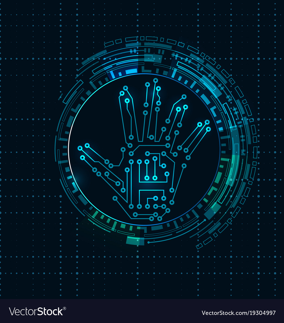 Abstract hand with scan electronic technology Vector Image