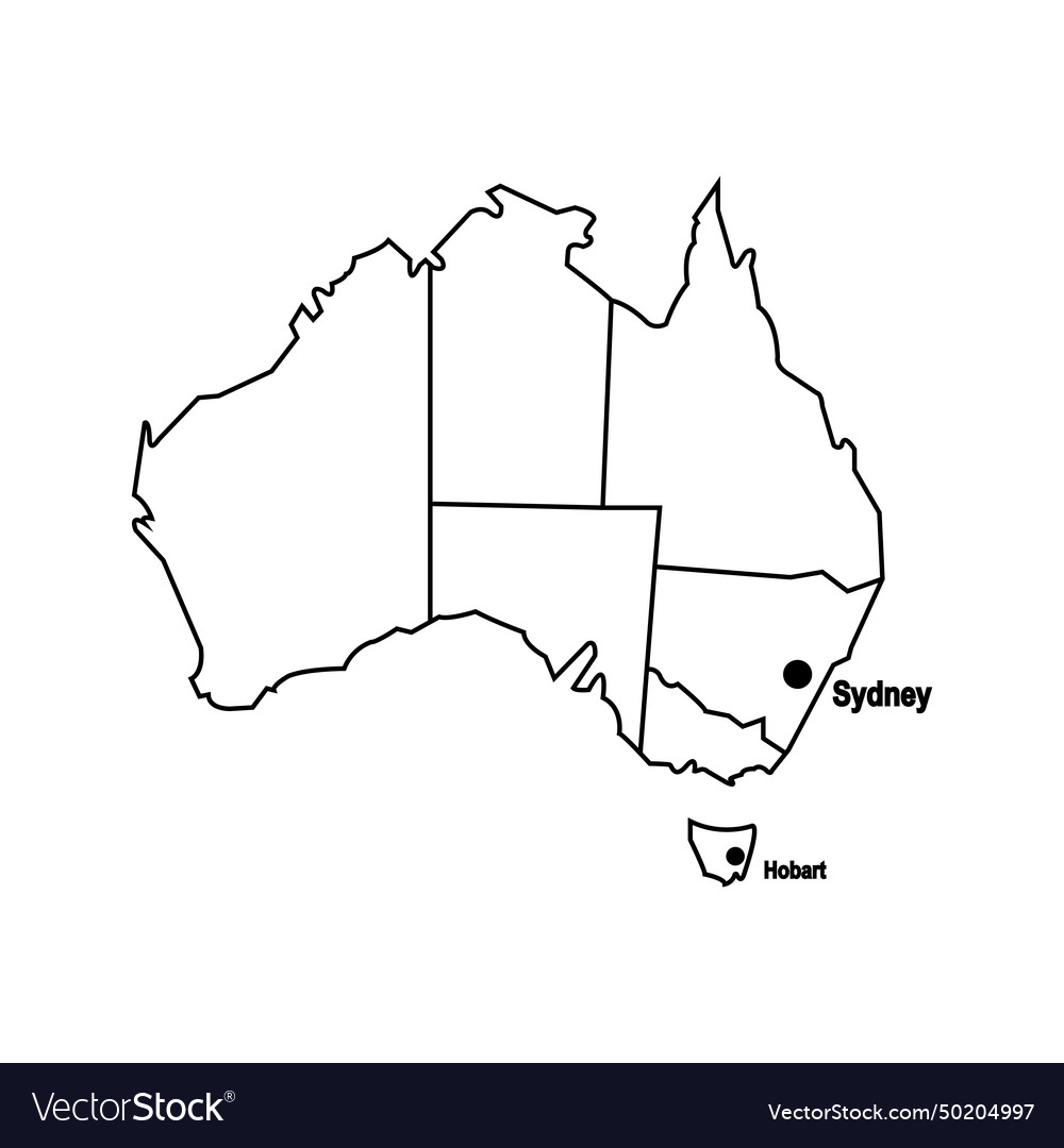 Australia map icon Royalty Free Vector Image - VectorStock