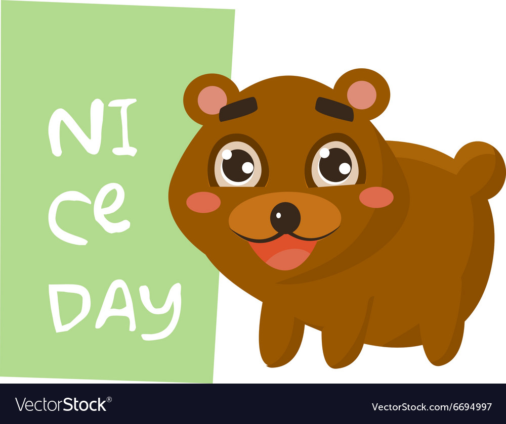 Cute bear with a sign for text Royalty Free Vector Image