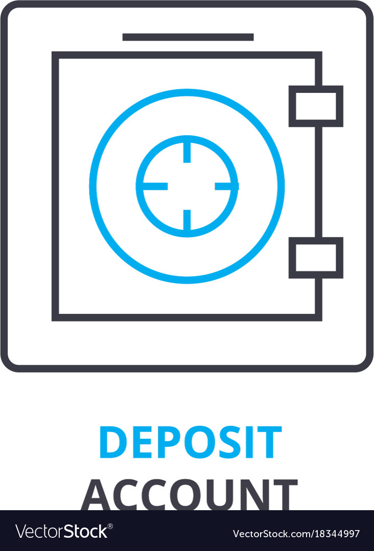 Deposit account concept outline icon linear