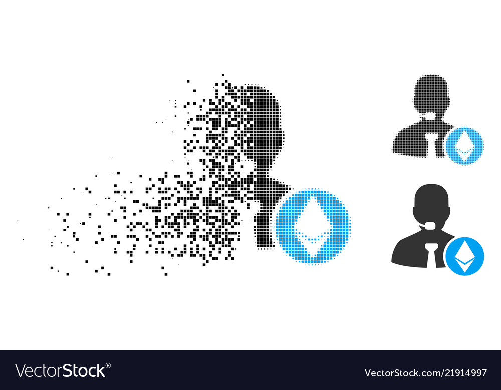 Disappearing pixel halftone ethereum operator