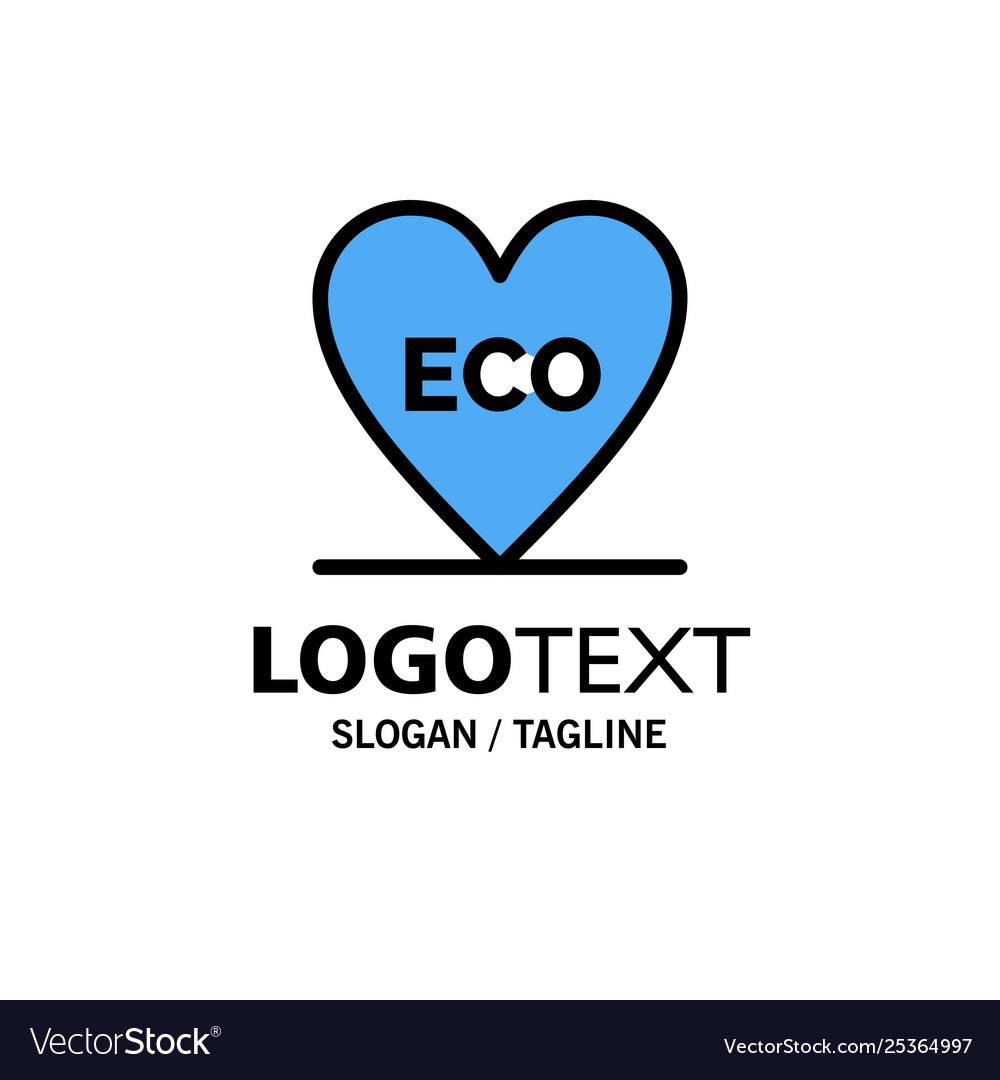 Eco heart love environment business logo template