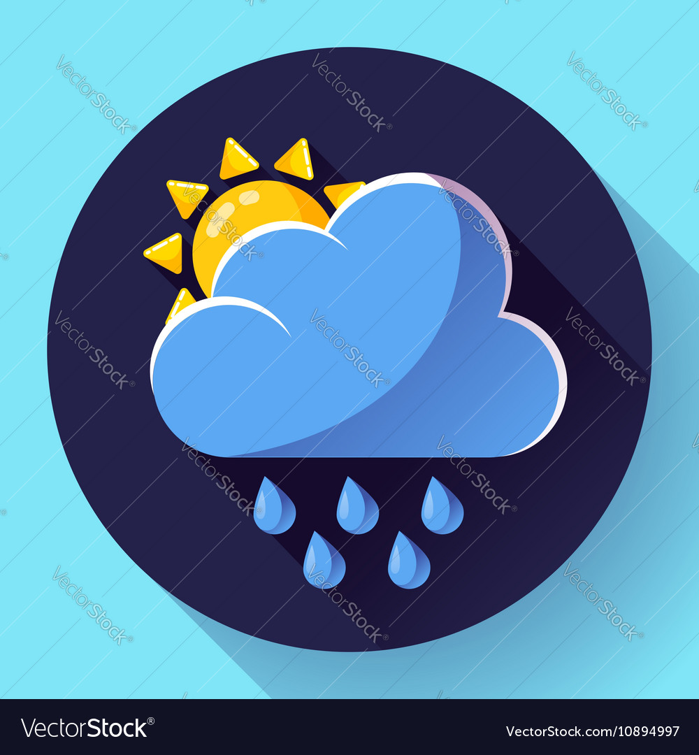 Flache Farbe Wetter Meteorologie Ikone