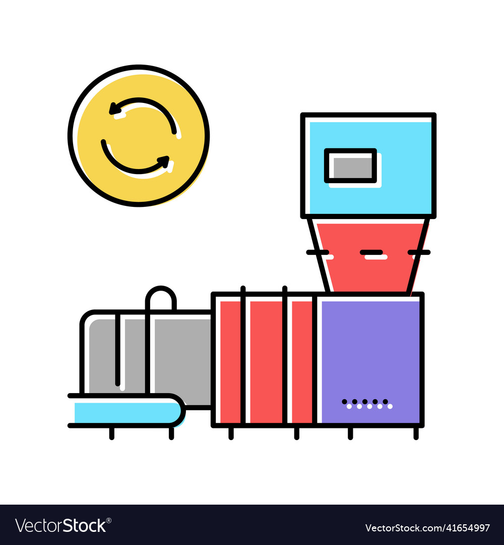 Garbage recycling machine color icon vector image Garbage recycling machine color icon