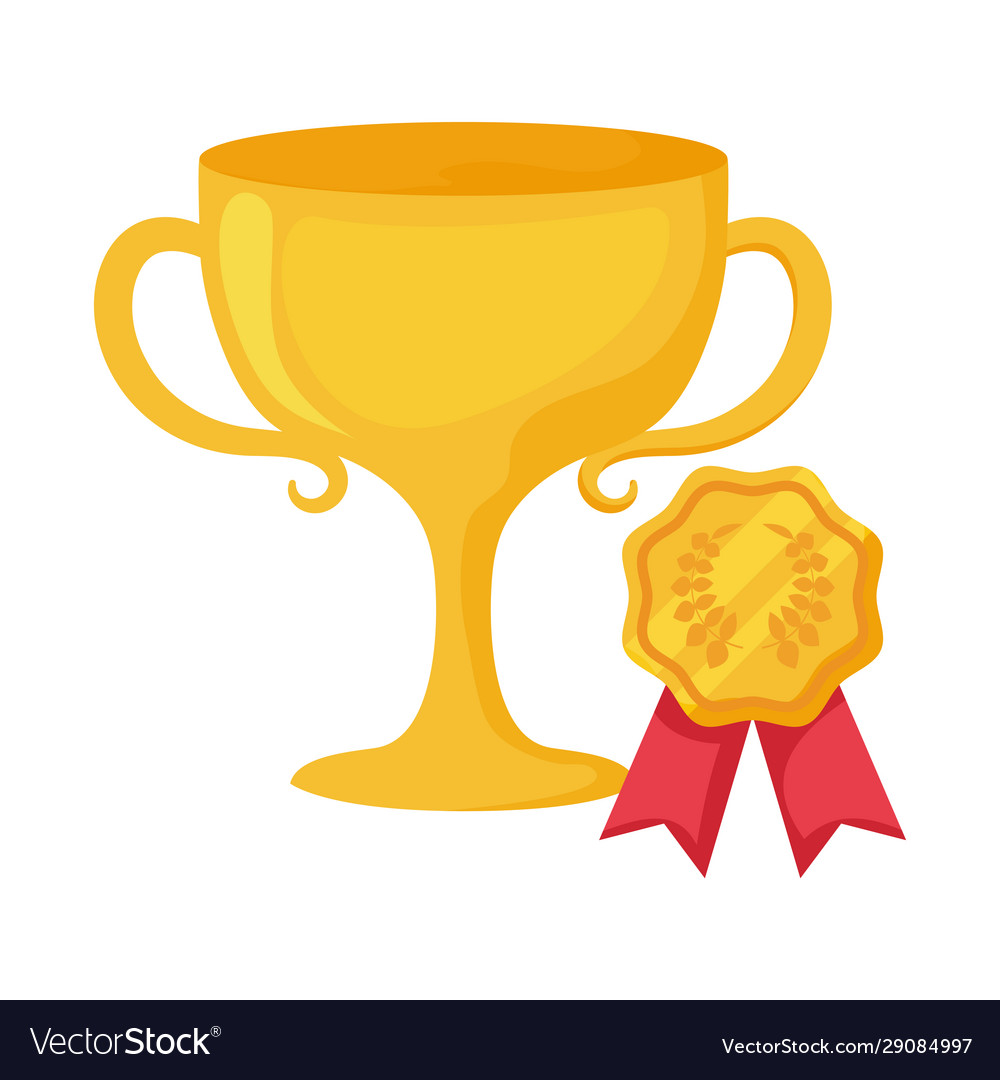 Isolated trophy and seal stamp design Royalty Free Vector