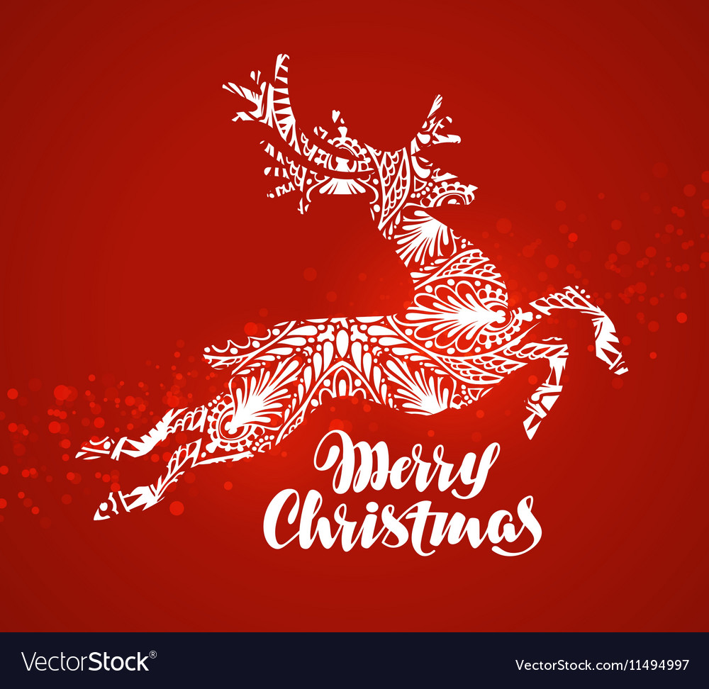 Merry christmas greeting card decorative xmas Vector Image