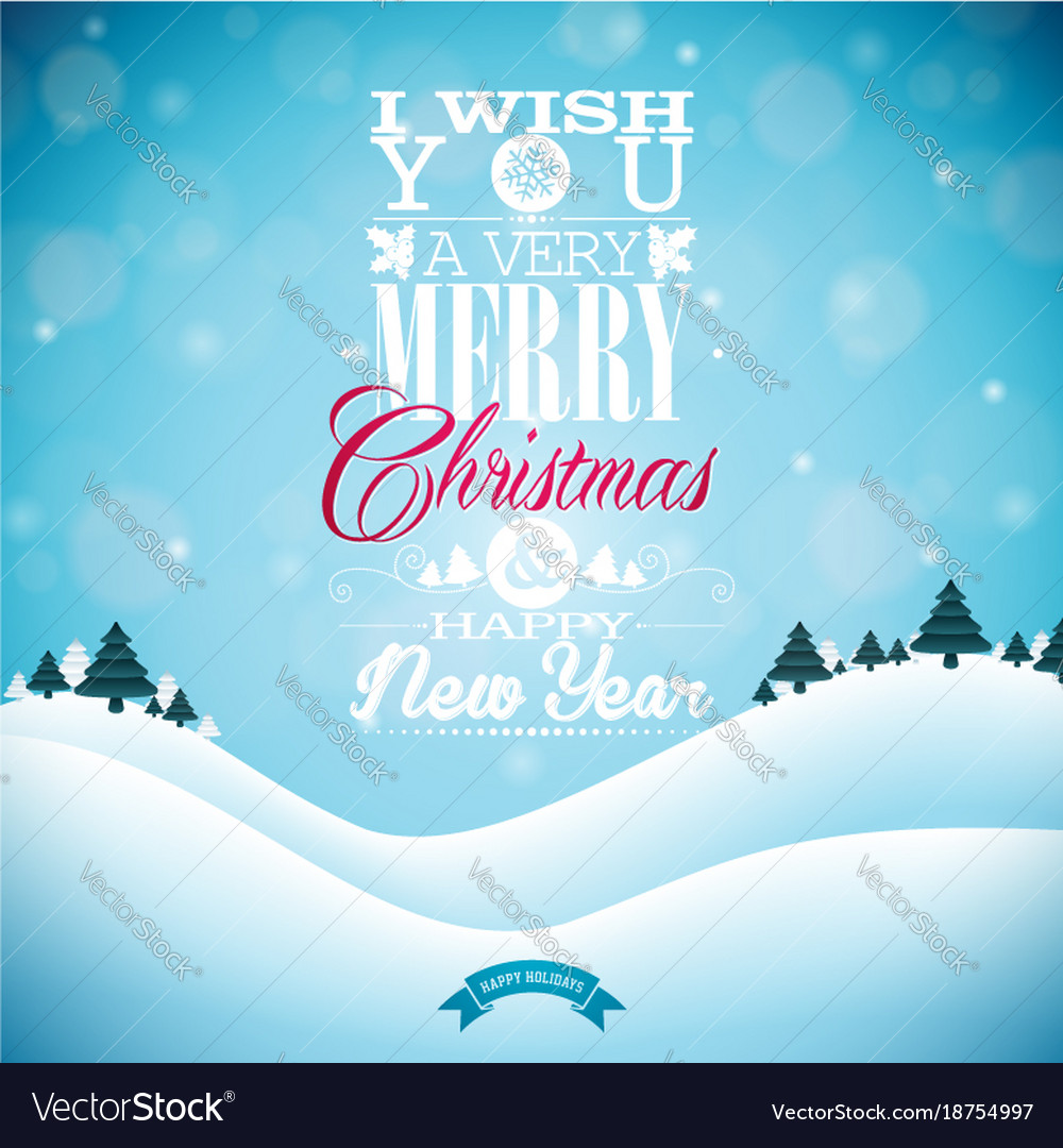 Merry christmas with typography Royalty Free Vector Image