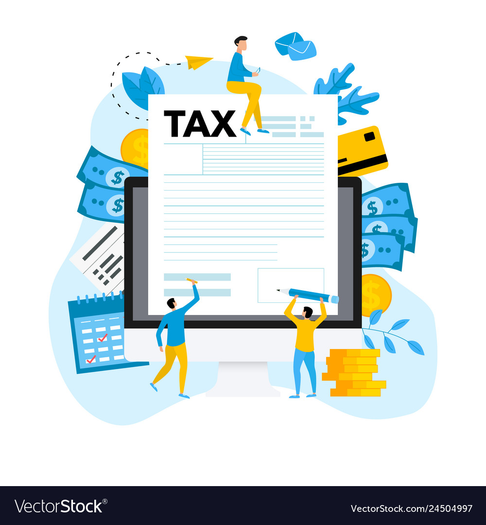 Online tax payment concept Royalty Free Vector Image