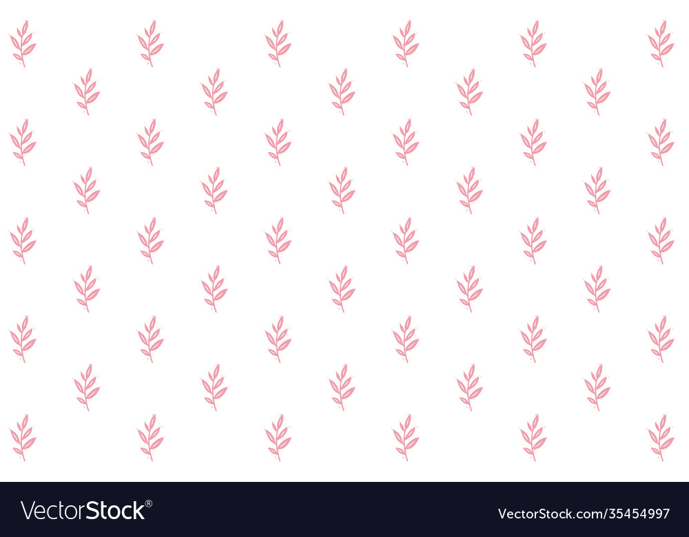 Pink pattern leaves on a white background